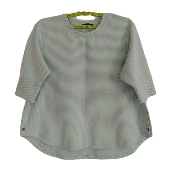 Jane+Delancey Sweatshirt Top Womens 2X Green Short Sleeve Cozy Comfy Stretch - Picture 1 of 9